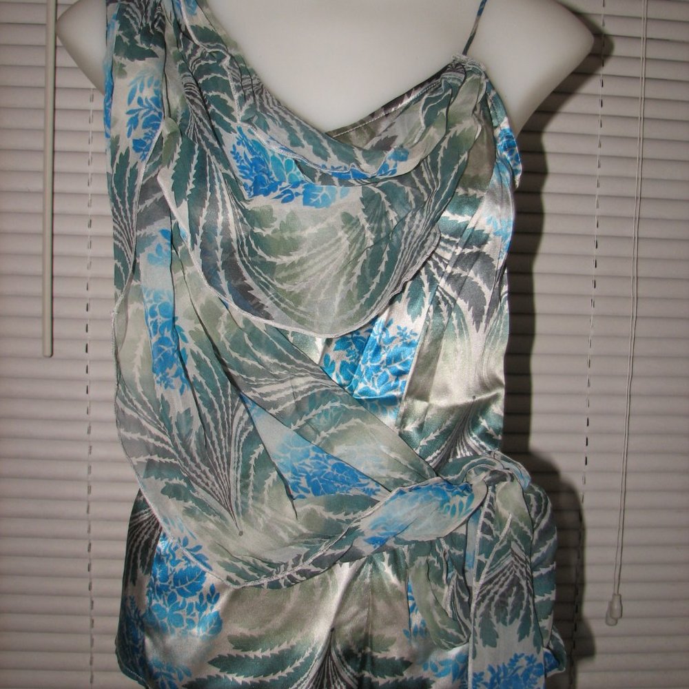 DIANE VONFURSTENBERG NEW WITH TAGS SZ 4 SILK BLEND DRAPED SIDE TIE BLOUSE